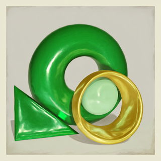 Glossbaroque style, Midjourney V7: abstract 3D render