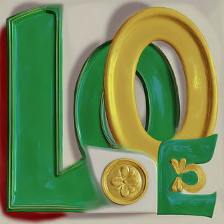 Glossbaroque style, Midjourney V7: typographic composition with large letters