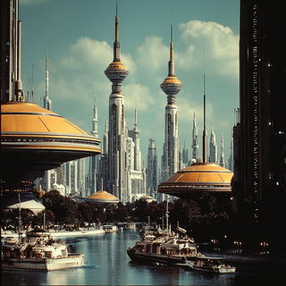 Atlascreen style, Midjourney V7: megacity with futuristic bioarchitecture