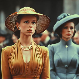 Atlascreen style, Midjourney V7: haute-couture fashion outfit