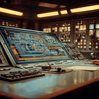 Atlascreen style, Midjourney V7: technical infrastructure blueprint schematics