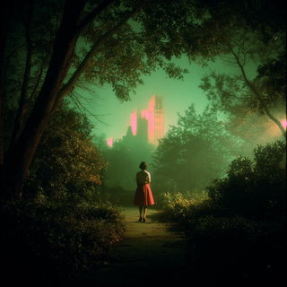 Chromafog style, Midjourney V7: retro fairy-tale illustration