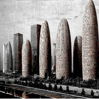 Chalcopulp style, Midjourney V7: megacity with futuristic bioarchitecture
