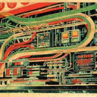 Carnivaltograph style, Midjourney V7: technical infrastructure blueprint schematics