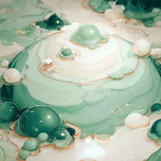Mintgas Branchwork style, Midjourney V7: abstract 3D render