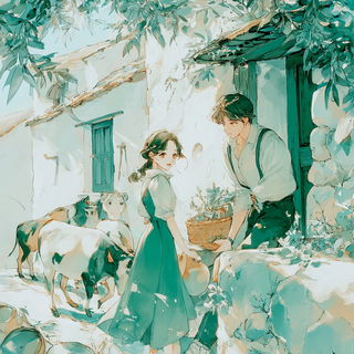 Mintgas Branchwork style, Midjourney V7: retro fairy-tale illustration