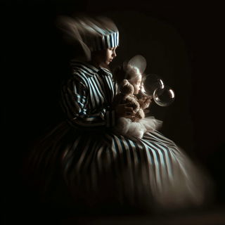 Blueamber Threadwork style, Midjourney V7: retro fairy-tale illustration
