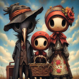 Tidegothic style, Midjourney V7: traditional folk art