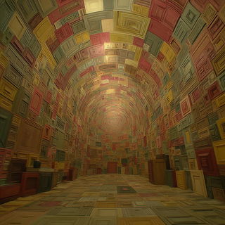Rotocel Hinterland style, Midjourney V7: abstract 3D render