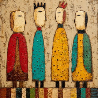 Crackform style, Midjourney V7: traditional folk art
