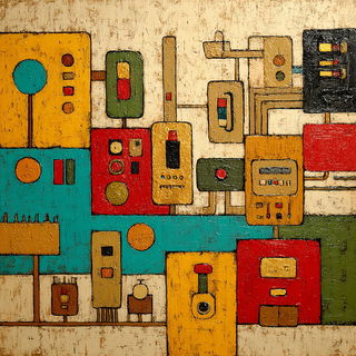 Crackform style, Midjourney V7: technical infrastructure blueprint schematics