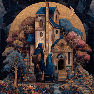 Aureochrome style, Midjourney V7: retro fairy-tale illustration