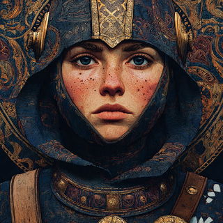 Aureochrome style, Midjourney V7: photographic portrait of female protagonist