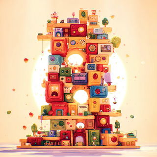 Bloomtale style, Midjourney V7: abstract 3D render
