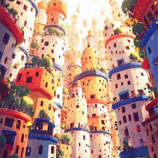 Bloomtale style, Midjourney V7: megacity with futuristic bioarchitecture