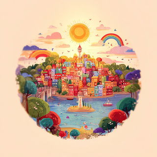Bloomtale style, Midjourney V7: bold minimalist logo design for Istanbul city municipal services
