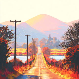 Bloomtale style, Midjourney V7: realistic landscape photograph of quiet dawn