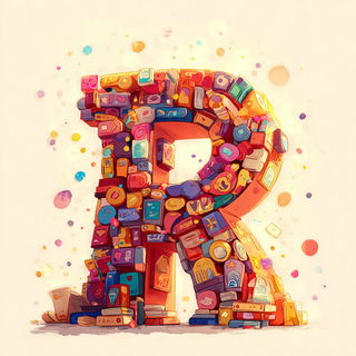 Bloomtale style, Midjourney V7: typographic composition with large letters