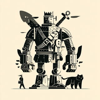 Oculofolia style, Midjourney V7: concept art character design of retropunk steam knight