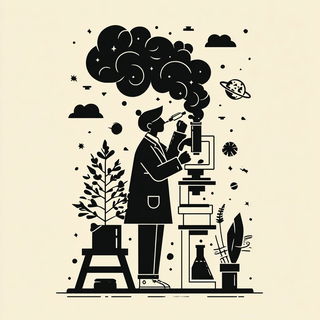 Oculofolia style, Midjourney V7: editorial illustration for popular scientific magazine cover