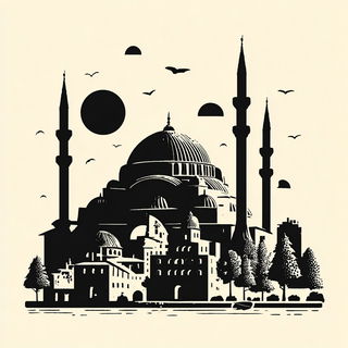 Oculofolia style, Midjourney V7: bold minimalist logo design for Istanbul city municipal services