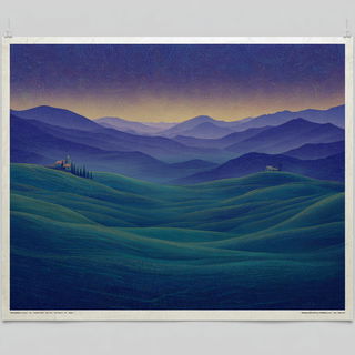Migratory Chromarchivism style, Midjourney V7: realistic landscape photograph of quiet dawn