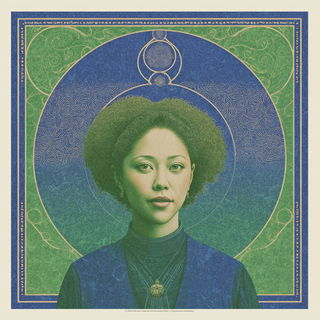 Migratory Chromarchivism style, Midjourney V7: photographic portrait of female protagonist