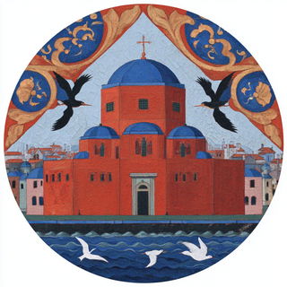 Hagiovapography style, Midjourney V7: bold minimalist logo design for Istanbul city municipal services