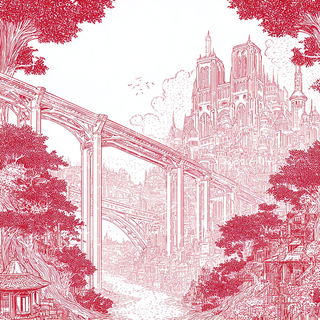 Crimson Folio style, Midjourney V7: megacity with futuristic bioarchitecture