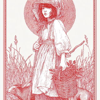 Crimson Folio style, Midjourney V7: traditional folk art