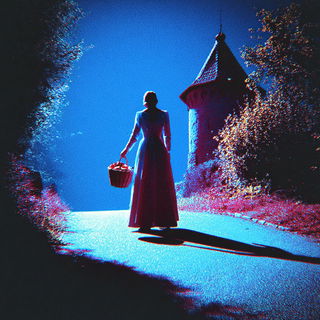 Neon Slipglaze style, Midjourney V7: retro fairy-tale illustration