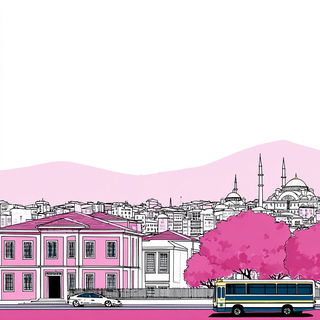 Mechanoink style, Midjourney V7: bold minimalist logo design for Istanbul city municipal services