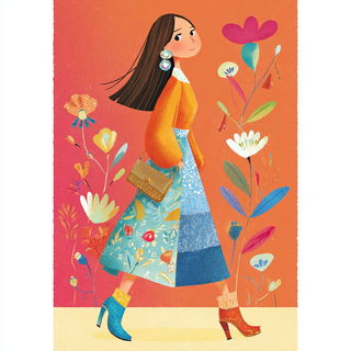 Featherburst style, Midjourney V7: haute-couture fashion outfit