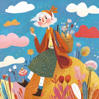 Featherburst style, Midjourney V7: traditional folk art