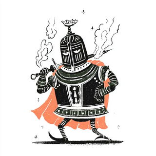 Frostscratch Mythocomics style, Midjourney V7: concept art character design of retropunk steam knight