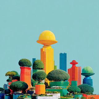Cloudhead Casebinding style, Midjourney V7: megacity with futuristic bioarchitecture