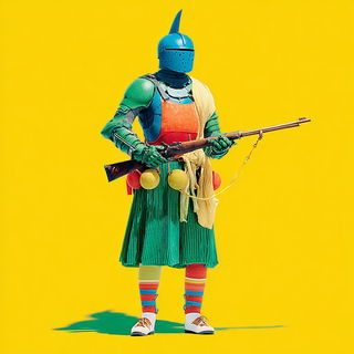 Cloudhead Casebinding style, Midjourney V7: concept art character design of retropunk steam knight