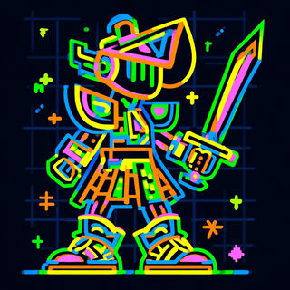 Iconocircuit style, Midjourney V7: concept art character design of retropunk steam knight