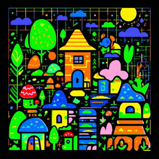 Iconocircuit style, Midjourney V7: retro fairy-tale illustration