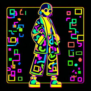 Iconocircuit style, Midjourney V7: haute-couture fashion outfit