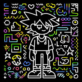 Iconocircuit style, Midjourney V7: black-and-white manga comic strip
