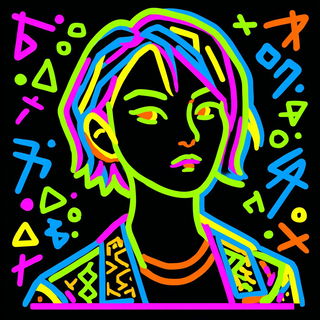 Iconocircuit style, Midjourney V7: photographic portrait of female protagonist