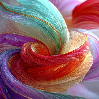 Ribboneer style, Midjourney V7: abstract 3D render
