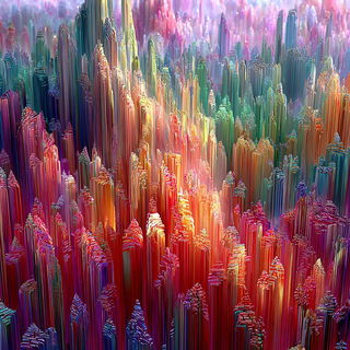 Ribboneer style, Midjourney V7: megacity with futuristic bioarchitecture