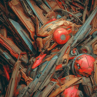 Coralicon style, Midjourney V7: creative pattern composition