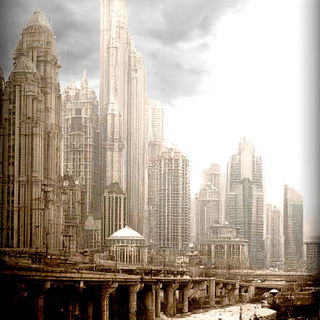 Velvetice style, Midjourney V7: megacity with futuristic bioarchitecture