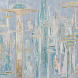 Sumiello style, Midjourney V7: megacity with futuristic bioarchitecture