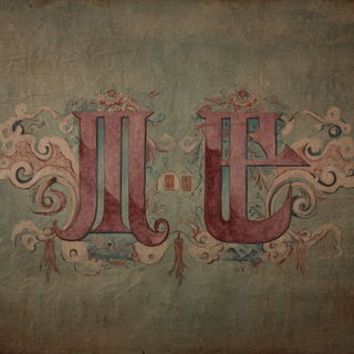 Mistcartouche style, Midjourney V7: typographic composition with large letters