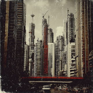Sepulchral Film Montage style, Midjourney V7: megacity with futuristic bioarchitecture