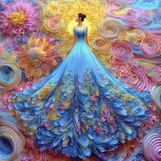 Shellbark Folklore style, Midjourney V7: haute-couture fashion outfit